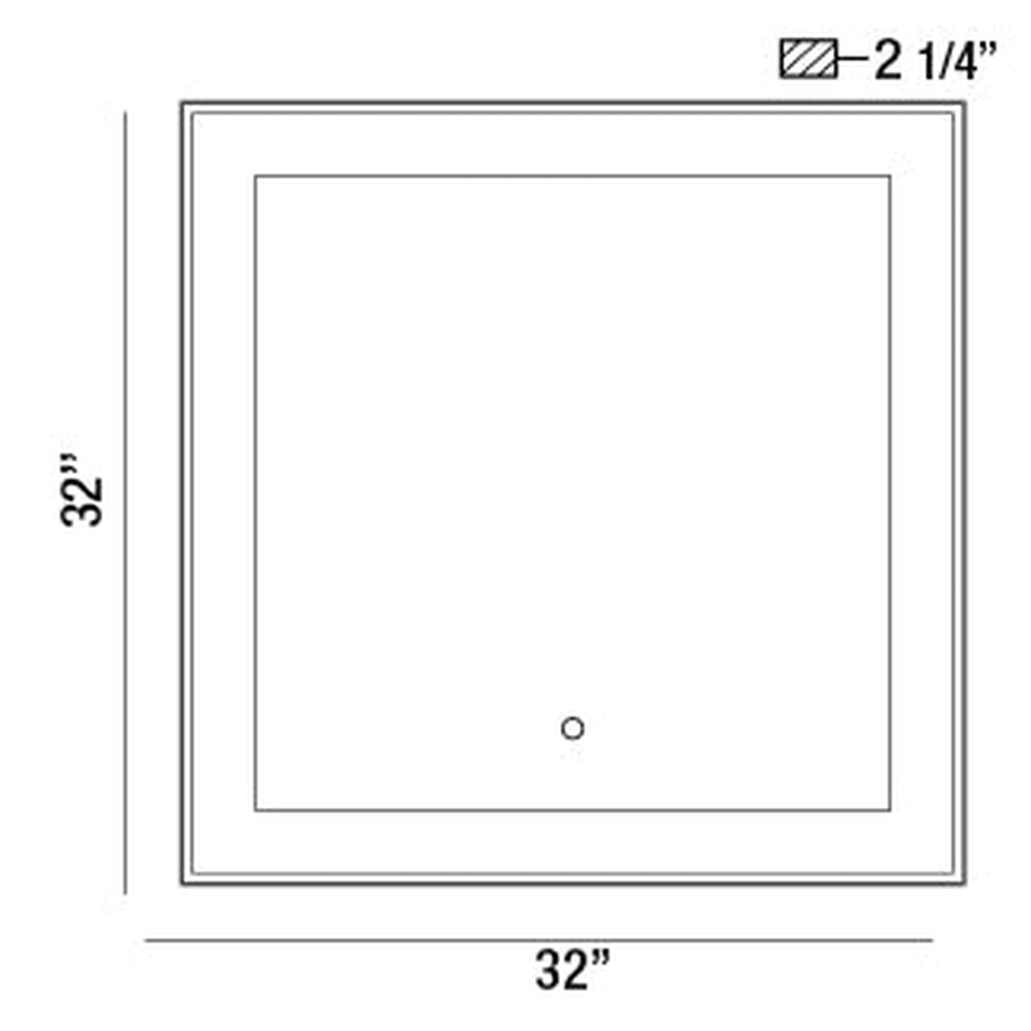 Eurofase Lighting Anya 32" x 32" Edge-Lit Integrated LED Square Mirror With Black Frame