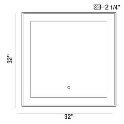 Eurofase Lighting Anya 32" x 32" Edge-Lit Integrated LED Square Mirror With Black Frame