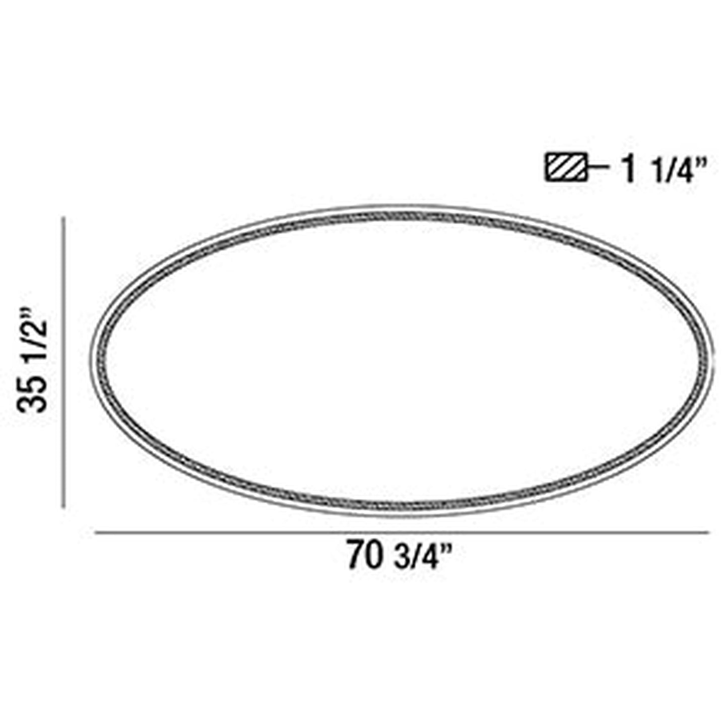 Eurofase Lighting Aspen 71" x 36" Oval Mirror With Back-Lit Integrated LED