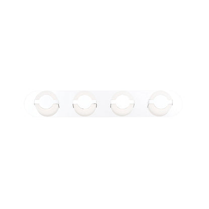Eurofase Lighting Balewood 29" 4-Light Dimmable Chrome Integrated LED Bath Bar With Circular Frosted Acrylic Shades