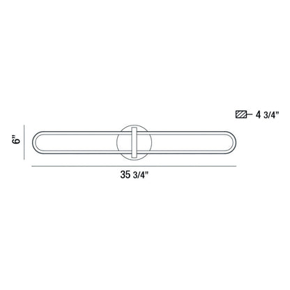 Eurofase Lighting Botton 36" Dimmable Integrated LED Metal Matte Black Wall Sconce With White Acrylic Shade