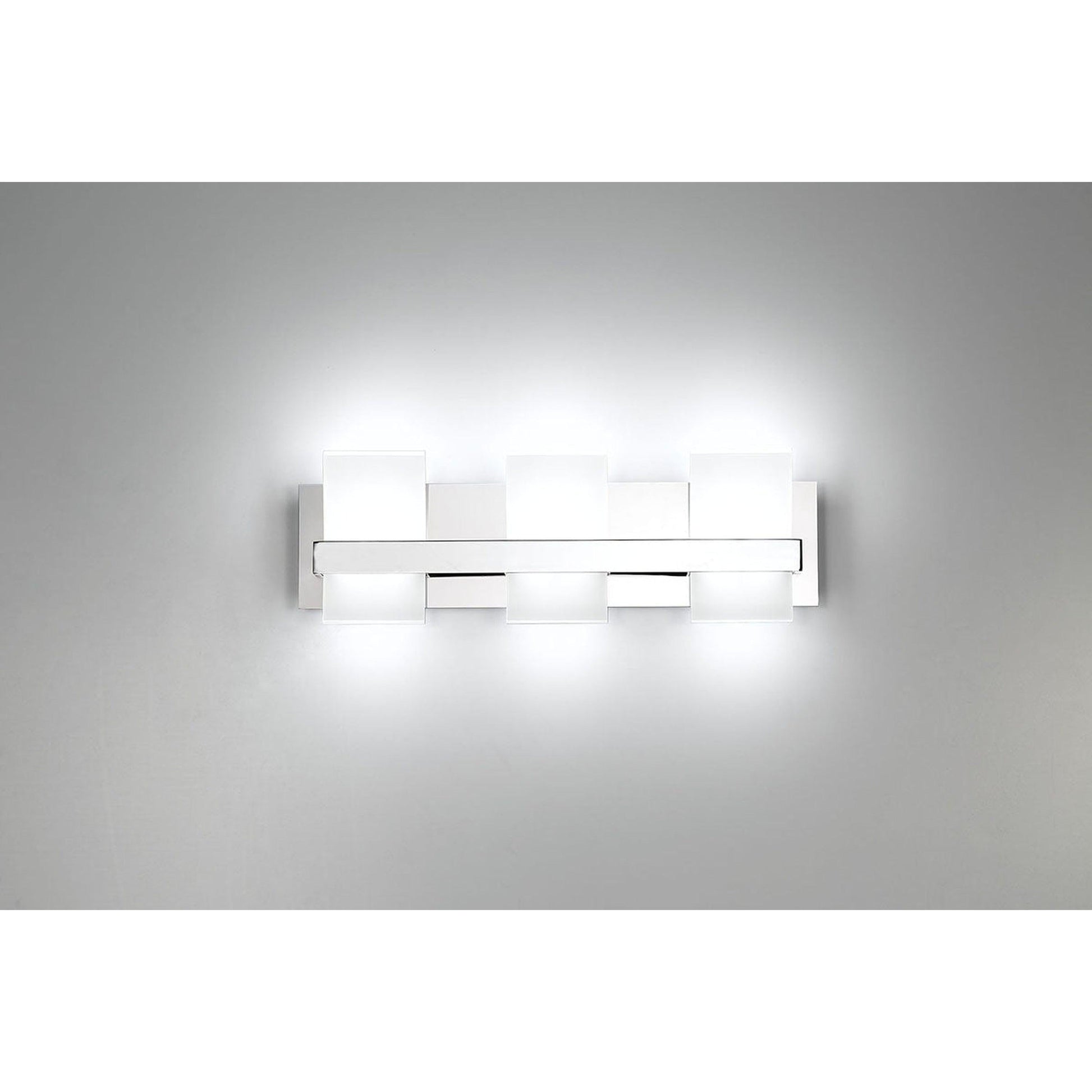 Eurofase Lighting Cambridge 21" 3-Light Dimmable Chrome Integrated LED Bath Bar With Frosted Acrylic Shades