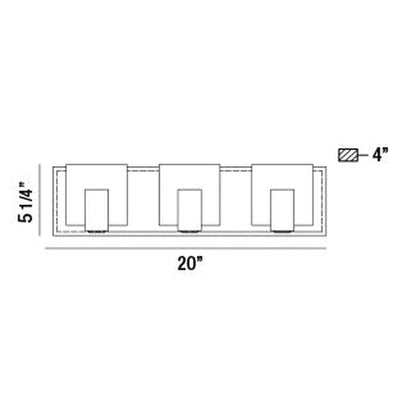 Eurofase Lighting Canmore 20" 3-light Dimmable Integrated LED Chrome Bath Bar With Frosted Acrylic Shades