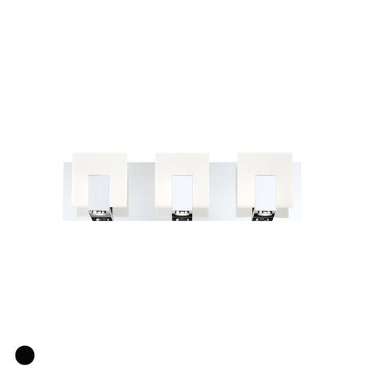 Eurofase Lighting Canmore 20" 3-light Dimmable Integrated LED Chrome Bath Bar With Frosted Acrylic Shades