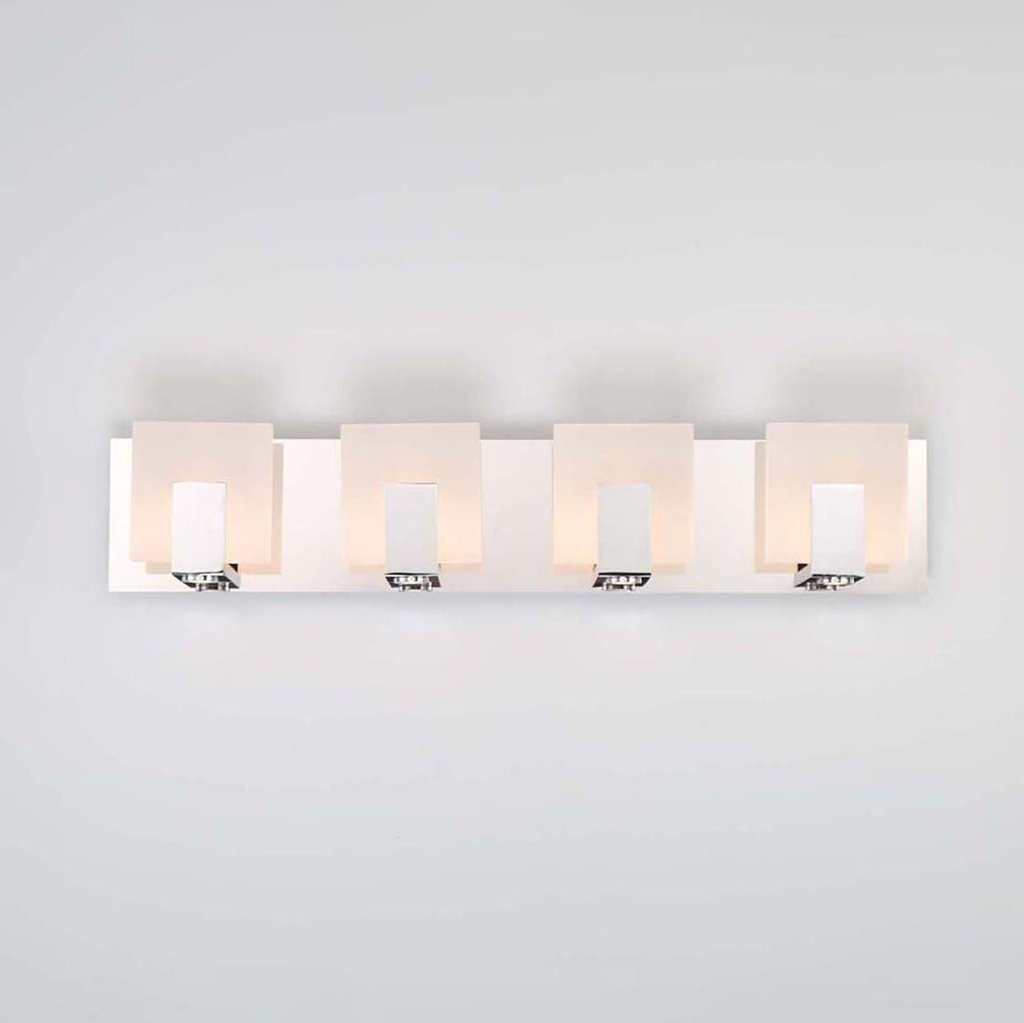 Eurofase Lighting Canmore 27" 4-light Dimmable Integrated LED Chrome Bath Bar With Frosted Acrylic Shades