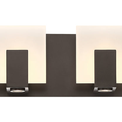 Eurofase Lighting Canmore 34" 5-light Dimmable Integrated LED Black Bath Bar With Frosted Acrylic Shades