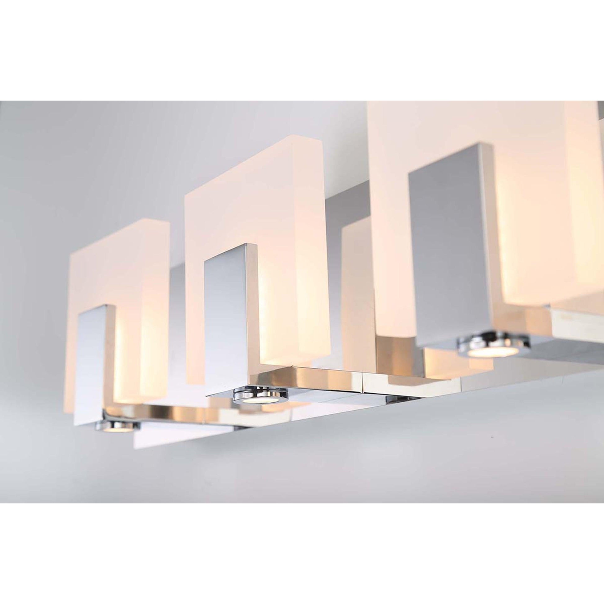 Eurofase Lighting Canmore 34" 5-light Dimmable Integrated LED Chrome Bath Bar With Frosted Acrylic Shades