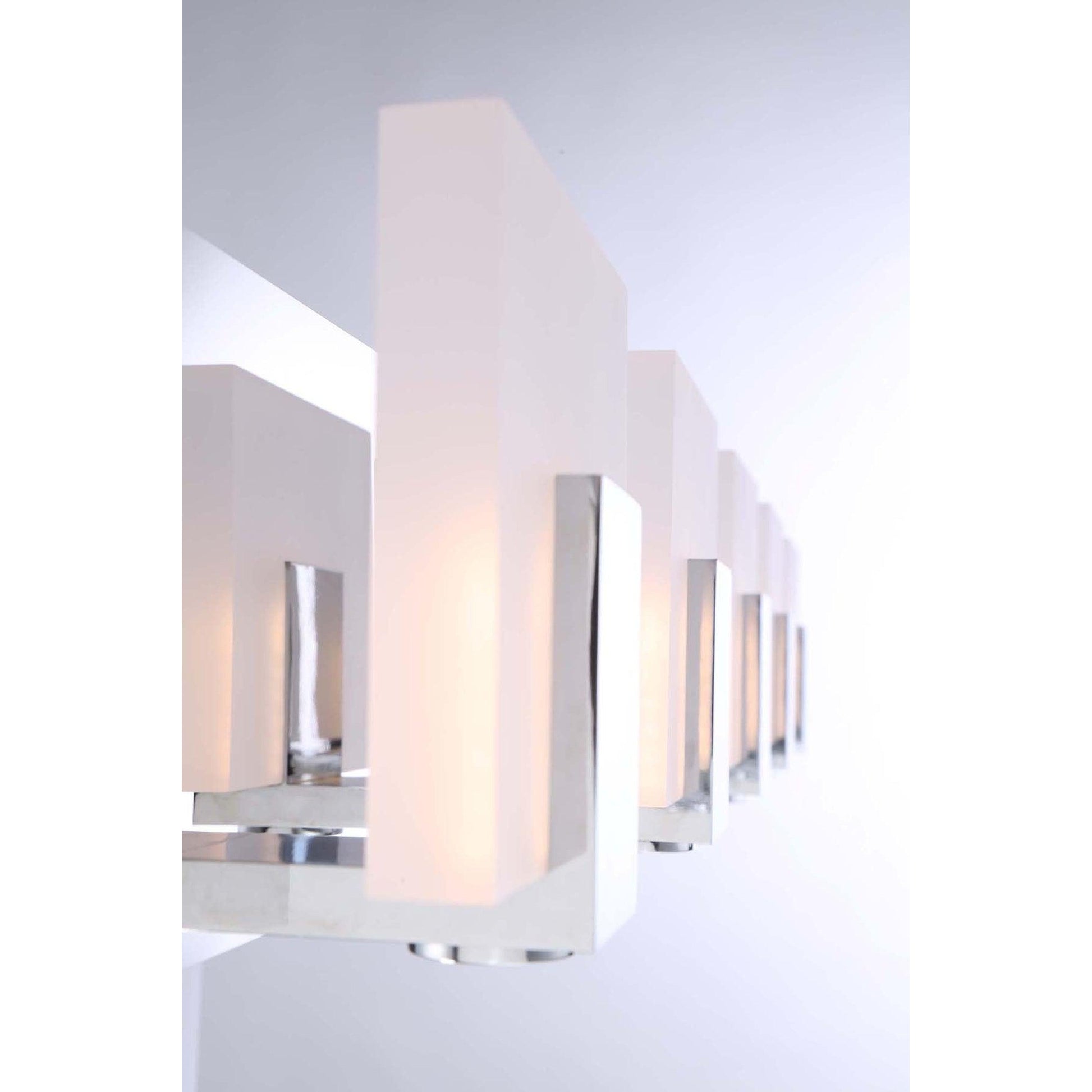 Eurofase Lighting Canmore 34" 5-light Dimmable Integrated LED Chrome Bath Bar With Frosted Acrylic Shades