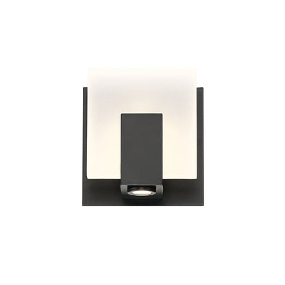 Eurofase Lighting Canmore 5" Dimmable Integrated LED Black Wall Sconce With Frosted Acrylic Shade