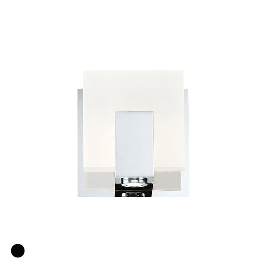 Eurofase Lighting Canmore 5" Dimmable Integrated LED Chrome Wall Sconce With Frosted Acrylic Shade