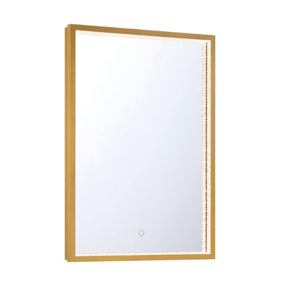 Eurofase Lighting Cerissa 22" x 30" Small Edge-Lit Integrated LED Rectangular Mirror With Gold Frame