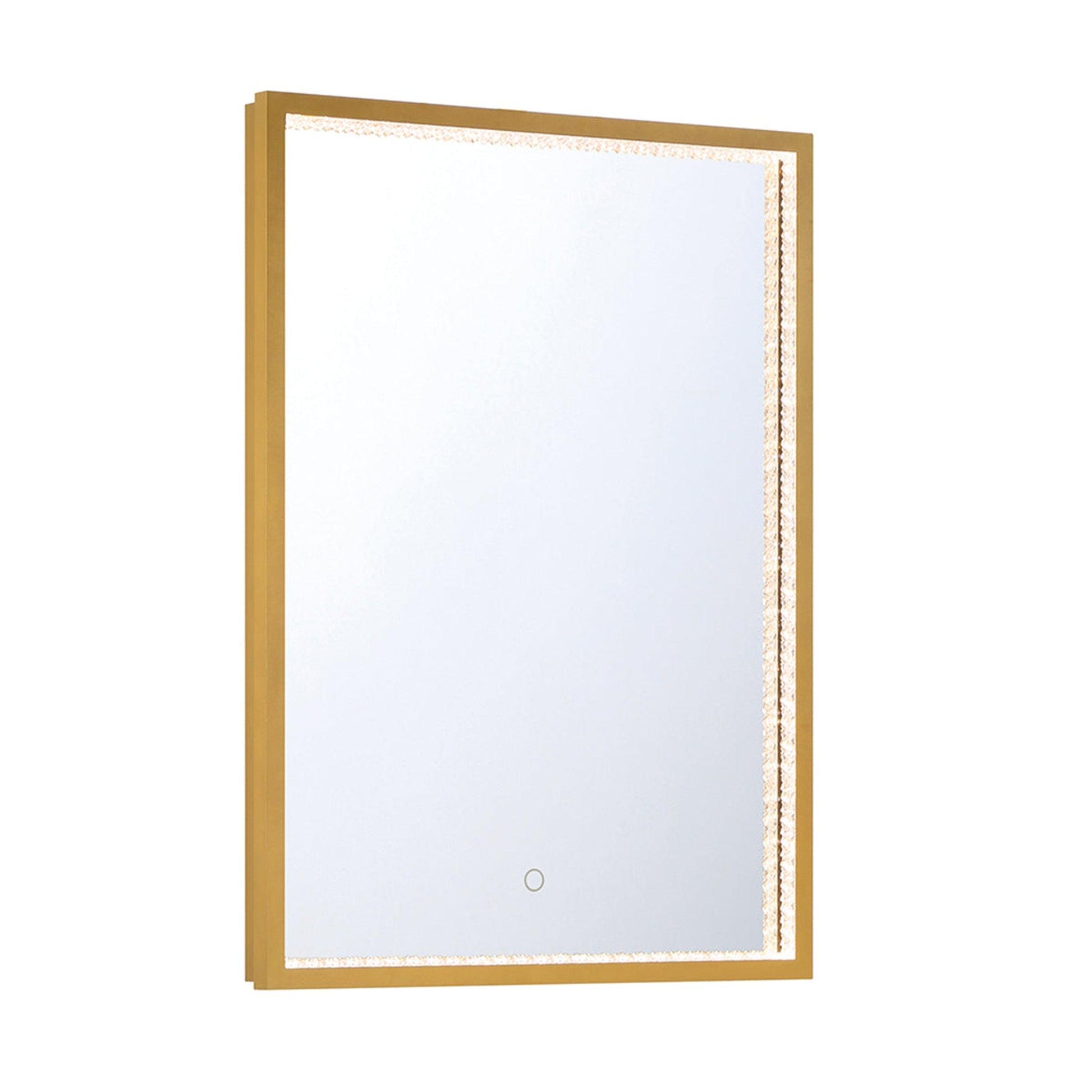 Eurofase Lighting Cerissa 28" x 36" Medium Edge-Lit Integrated LED Rectangular Mirror With Gold Frame
