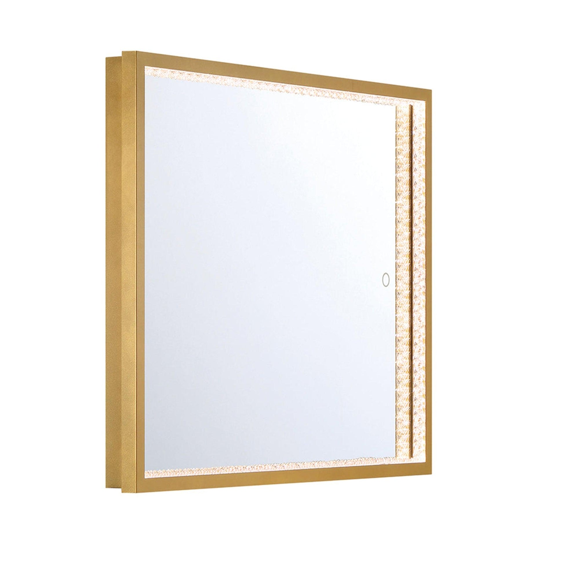 Eurofase Lighting Cerissa 28" x 36" Medium Edge-Lit Integrated LED Rectangular Mirror With Gold Frame