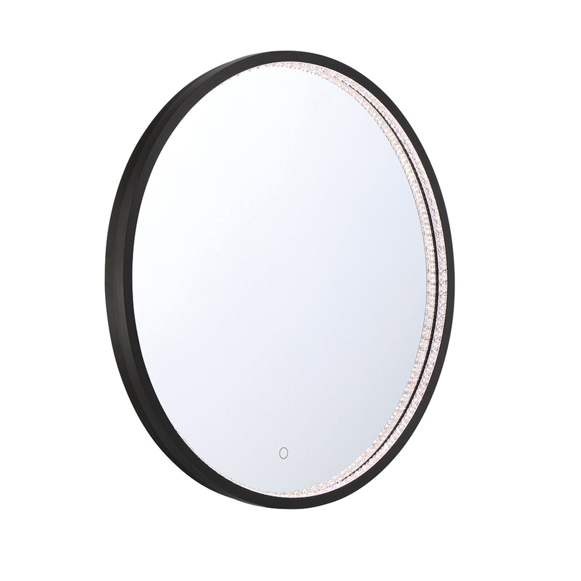 Eurofase Lighting Cerissa 30" Edge-Lit Integrated LED Round Mirror With Black Frame