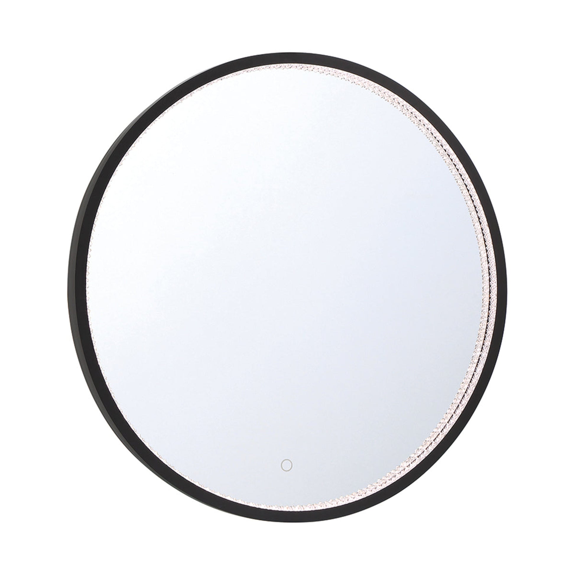 Eurofase Lighting Cerissa 30" Edge-Lit Integrated LED Round Mirror With Black Frame