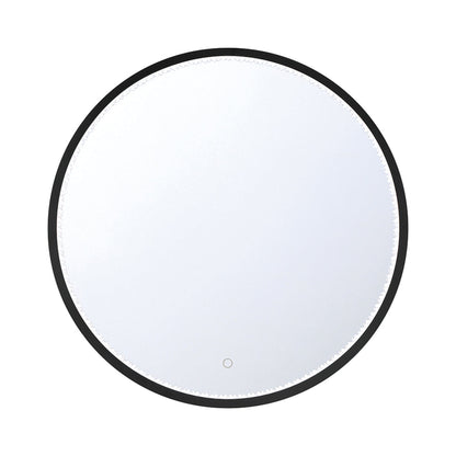 Eurofase Lighting Cerissa 30" Edge-Lit Integrated LED Round Mirror With Black Frame