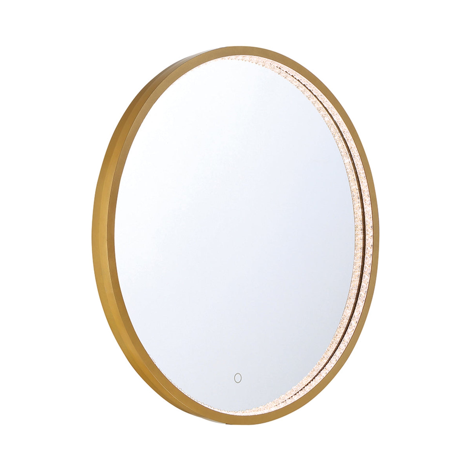 Eurofase Lighting Cerissa 30" Edge-Lit Integrated LED Round Mirror With Gold Frame