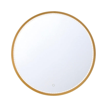 Eurofase Lighting Cerissa 30" Edge-Lit Integrated LED Round Mirror With Gold Frame