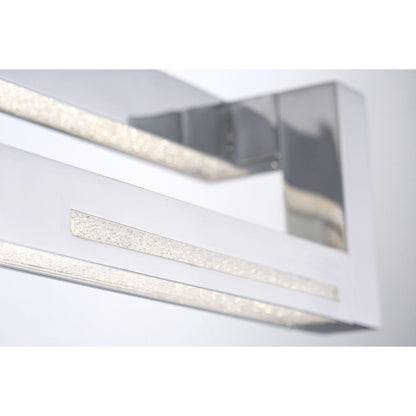 Eurofase Lighting Clinton 27" Large Dimmable Integrated LED Chrome Bath Bar With Clear Crystal Inlay Shade