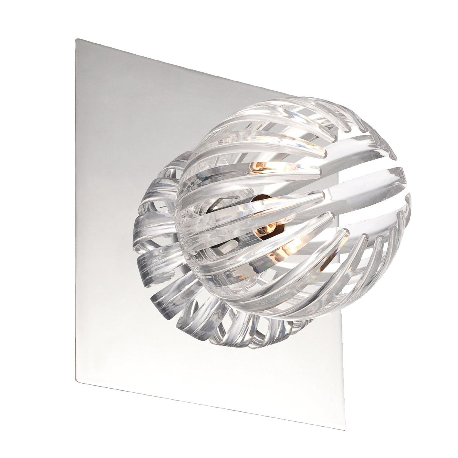 Eurofase Lighting Cosmo 7" Dimmable Halogen Bulb Chrome Wall Sconce With Sliced Clear Shades