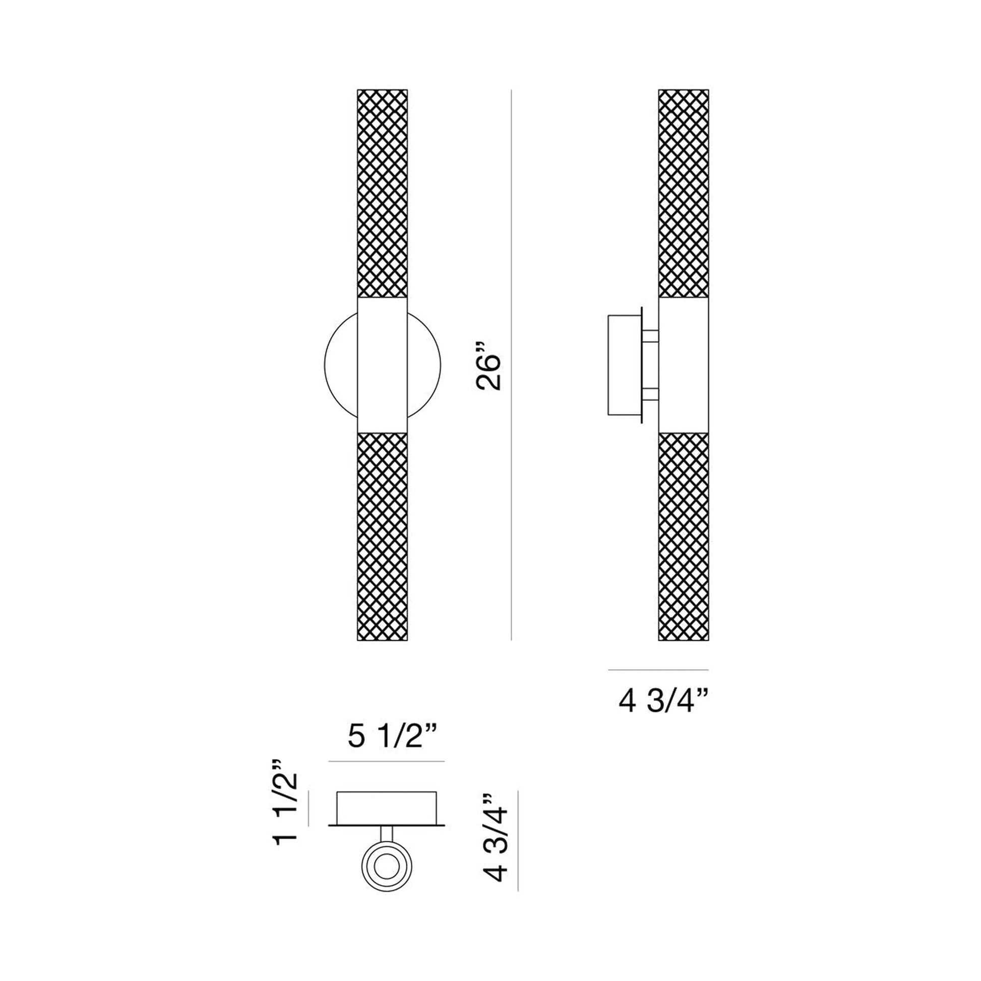 Eurofase Lighting Crossley 27" 2-Light Dimmable Integrated LED Chrome Wall Sconce With Crystal Glass Shades