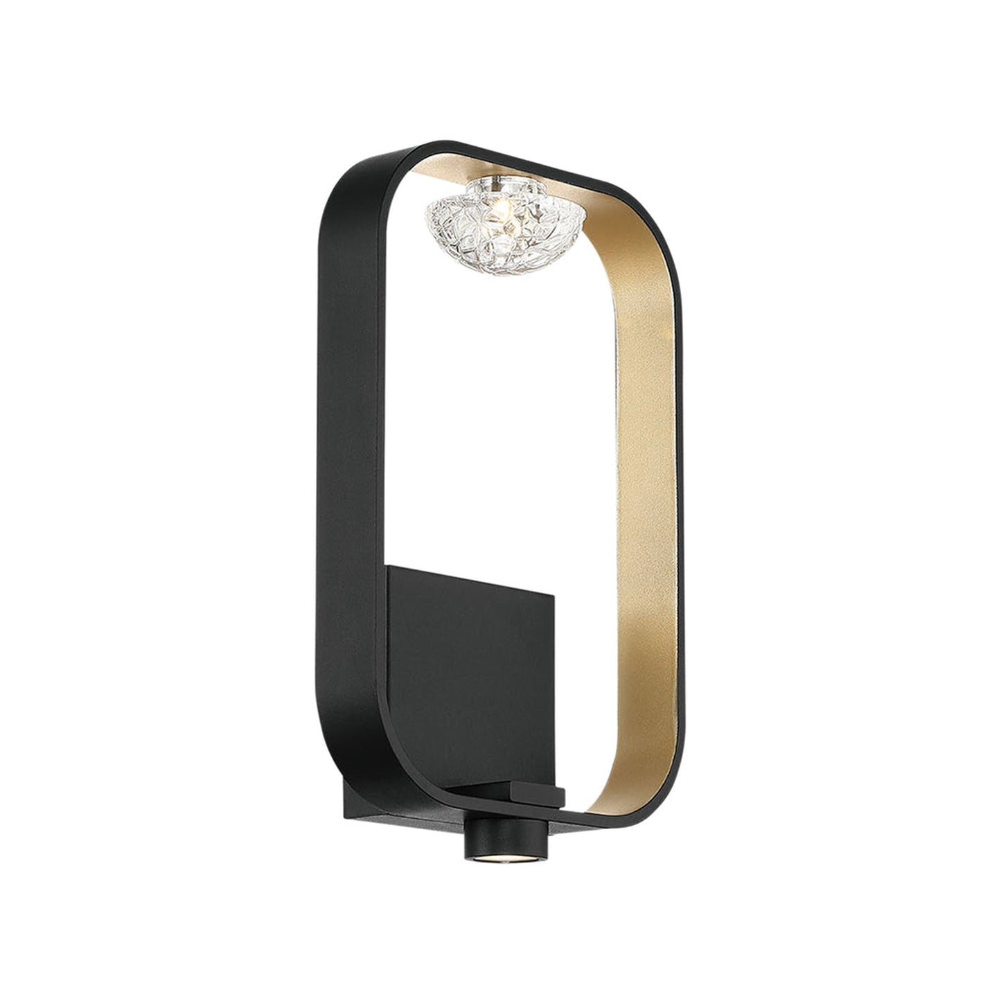 Eurofase Lighting Dagmar 9" Integrated LED Black Wall Sconce With Dome Glass Shade