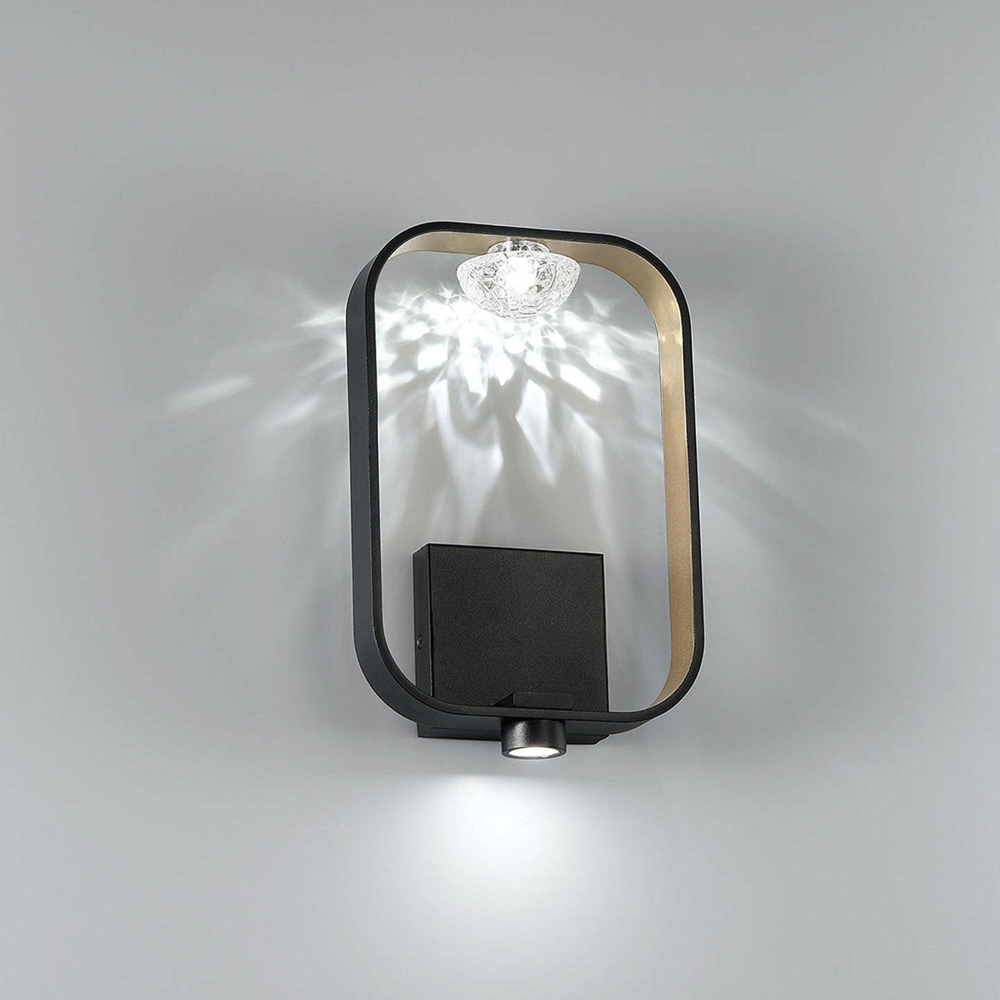 Eurofase Lighting Dagmar 9" Integrated LED Black Wall Sconce With Dome Glass Shade