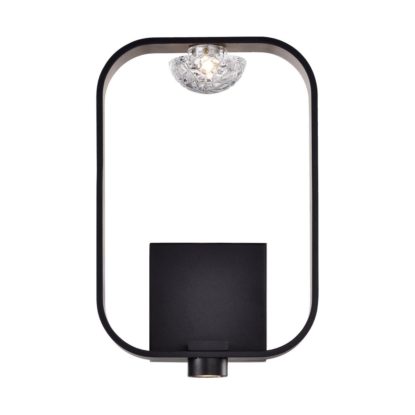 Eurofase Lighting Dagmar 9" Integrated LED Black Wall Sconce With Dome Glass Shade