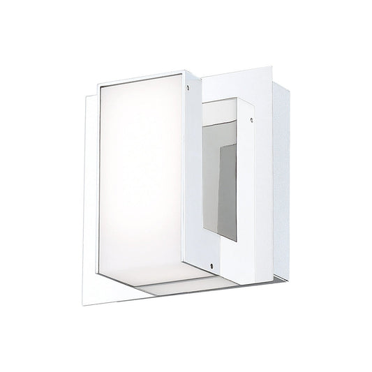 Eurofase Lighting Delrosa 5" Integrated LED Chrome Wall Sconce With Frosted Acrylic Shade