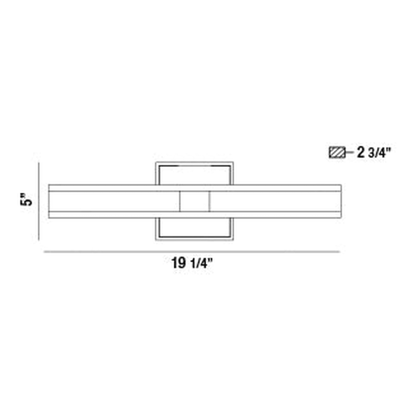 Eurofase Lighting Fanton 19" 2-Light Integrated LED Chrome Wall Sconce With Frosted Acrylic Shade