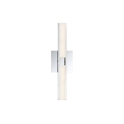 Eurofase Lighting Fanton 19" 2-Light Integrated LED Chrome Wall Sconce With Frosted Acrylic Shade