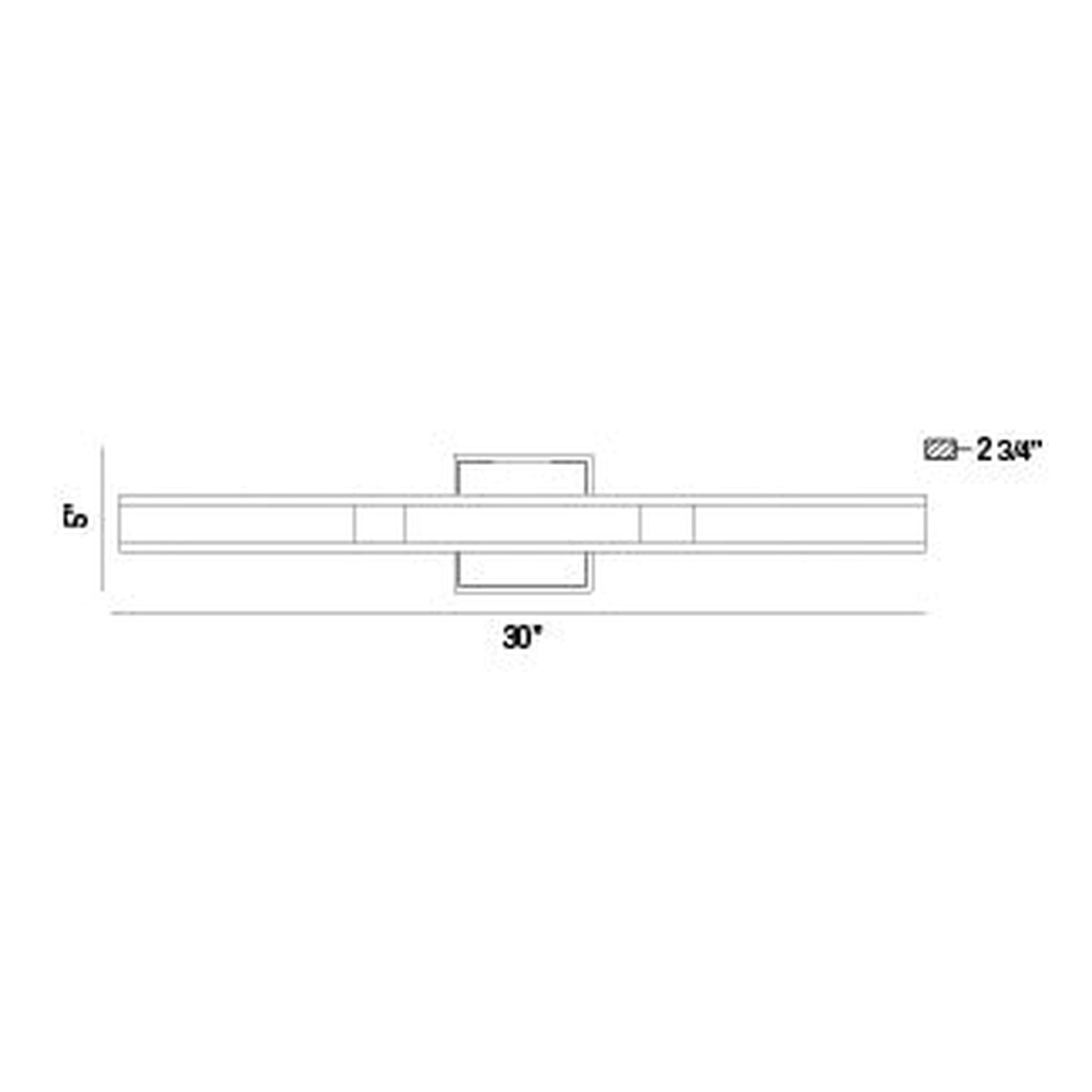 Eurofase Lighting Fanton 30" 3-Light Integrated LED Chrome Wall Sconce With Frosted Acrylic Shade