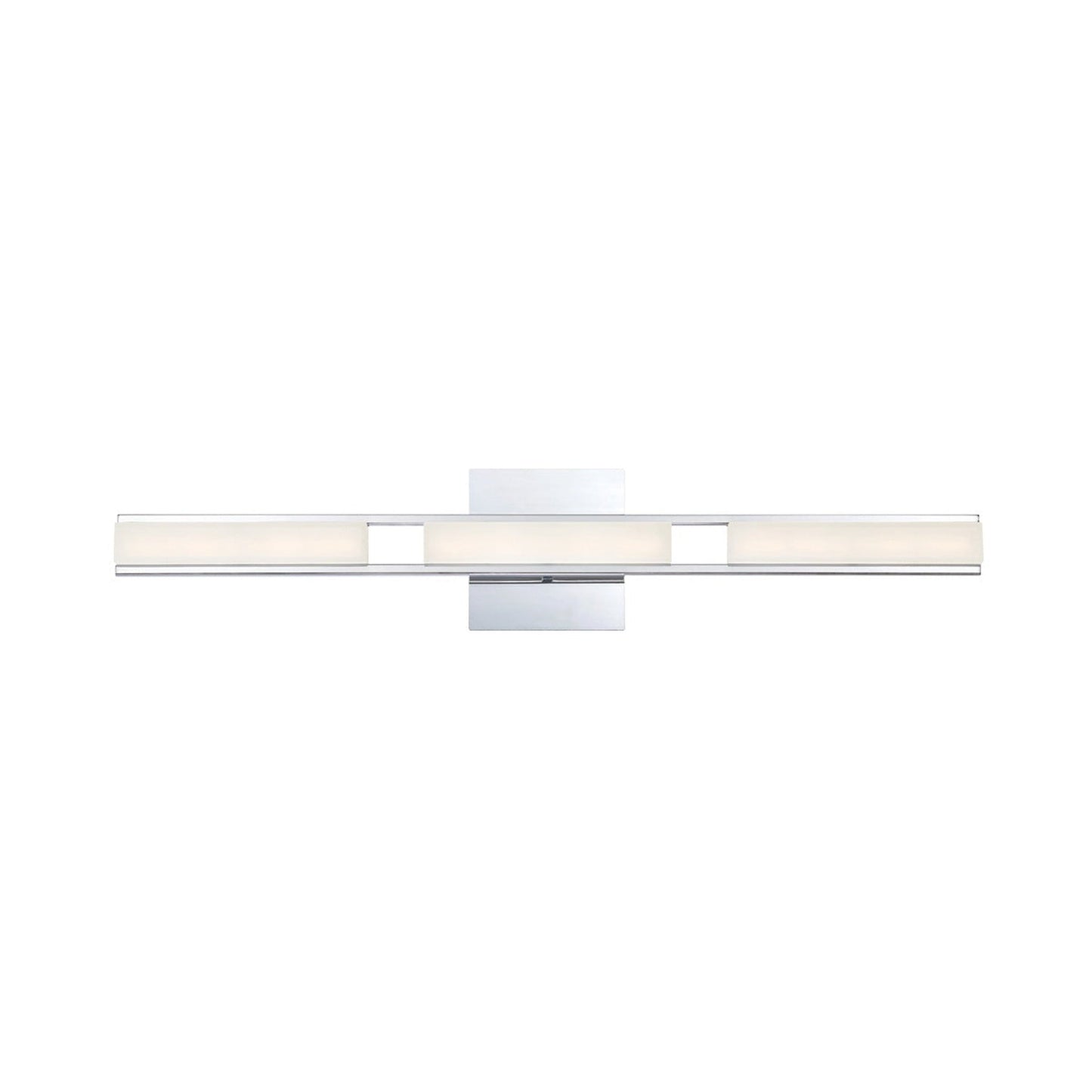 Eurofase Lighting Fanton 30" 3-Light Integrated LED Chrome Wall Sconce With Frosted Acrylic Shade