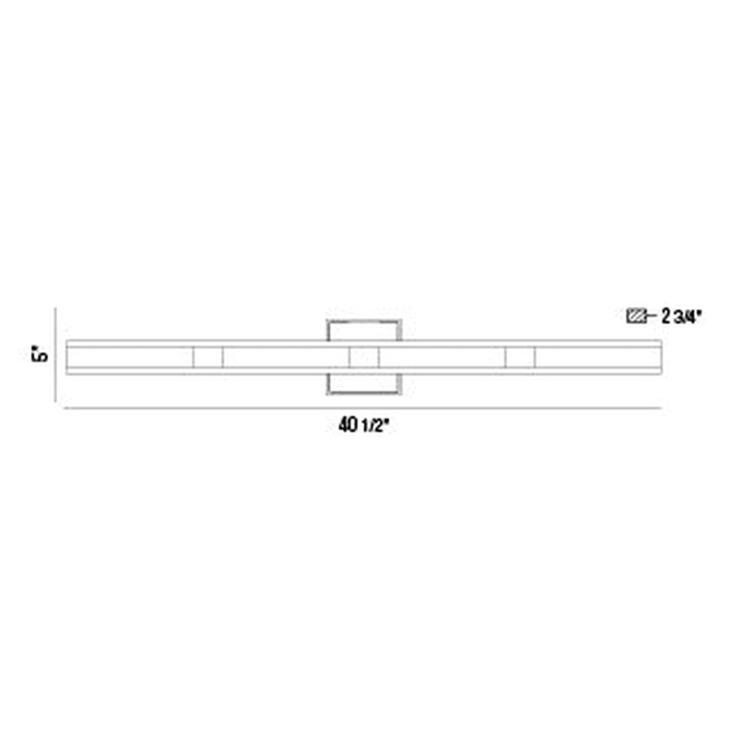 Eurofase Lighting Fanton 41" 4-Light Integrated LED Chrome Wall Sconce With Frosted Acrylic Shade