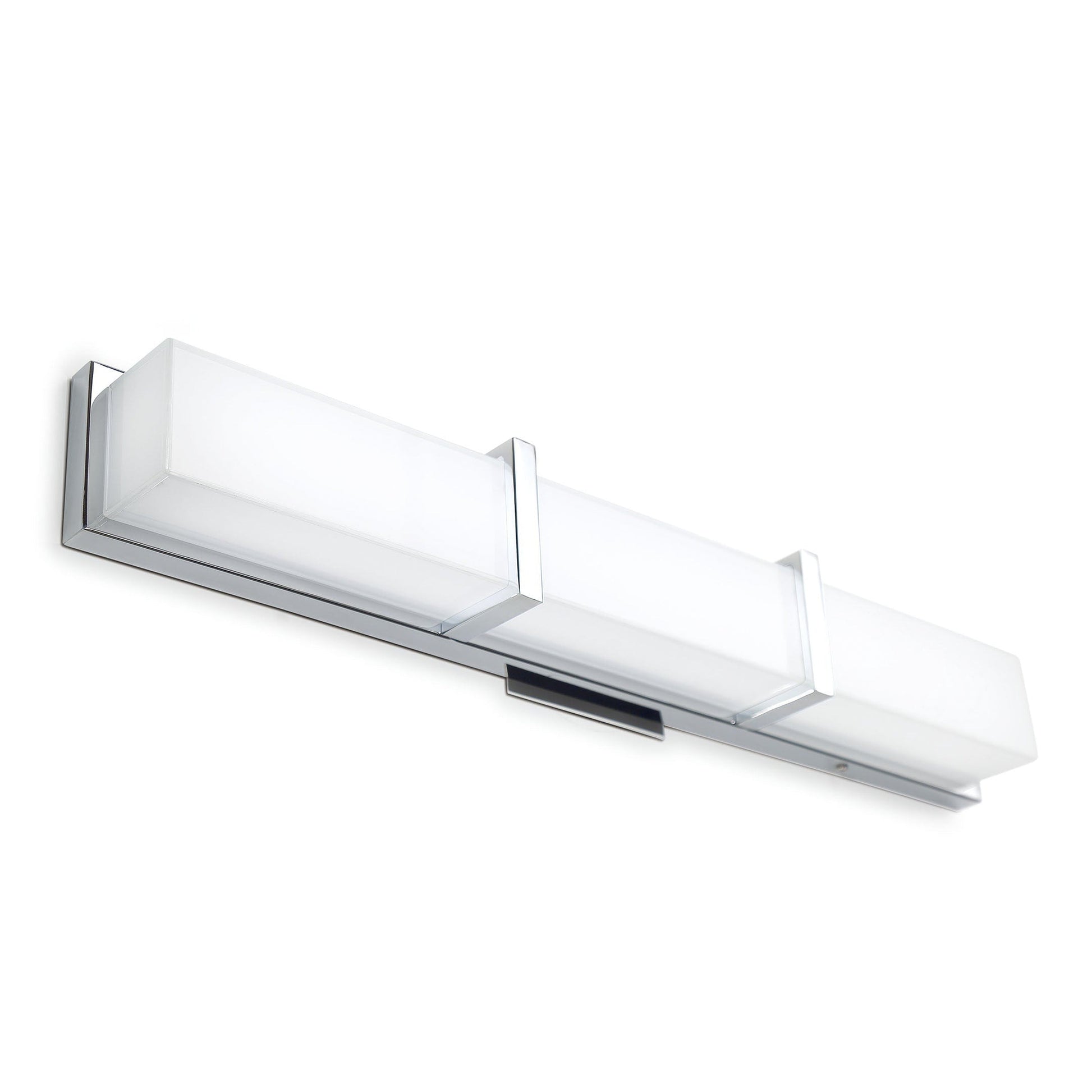 Eurofase Lighting Gerrard 32" Dimmable Integrated LED Chrome Wall Sconce With Opal White Glass Shade