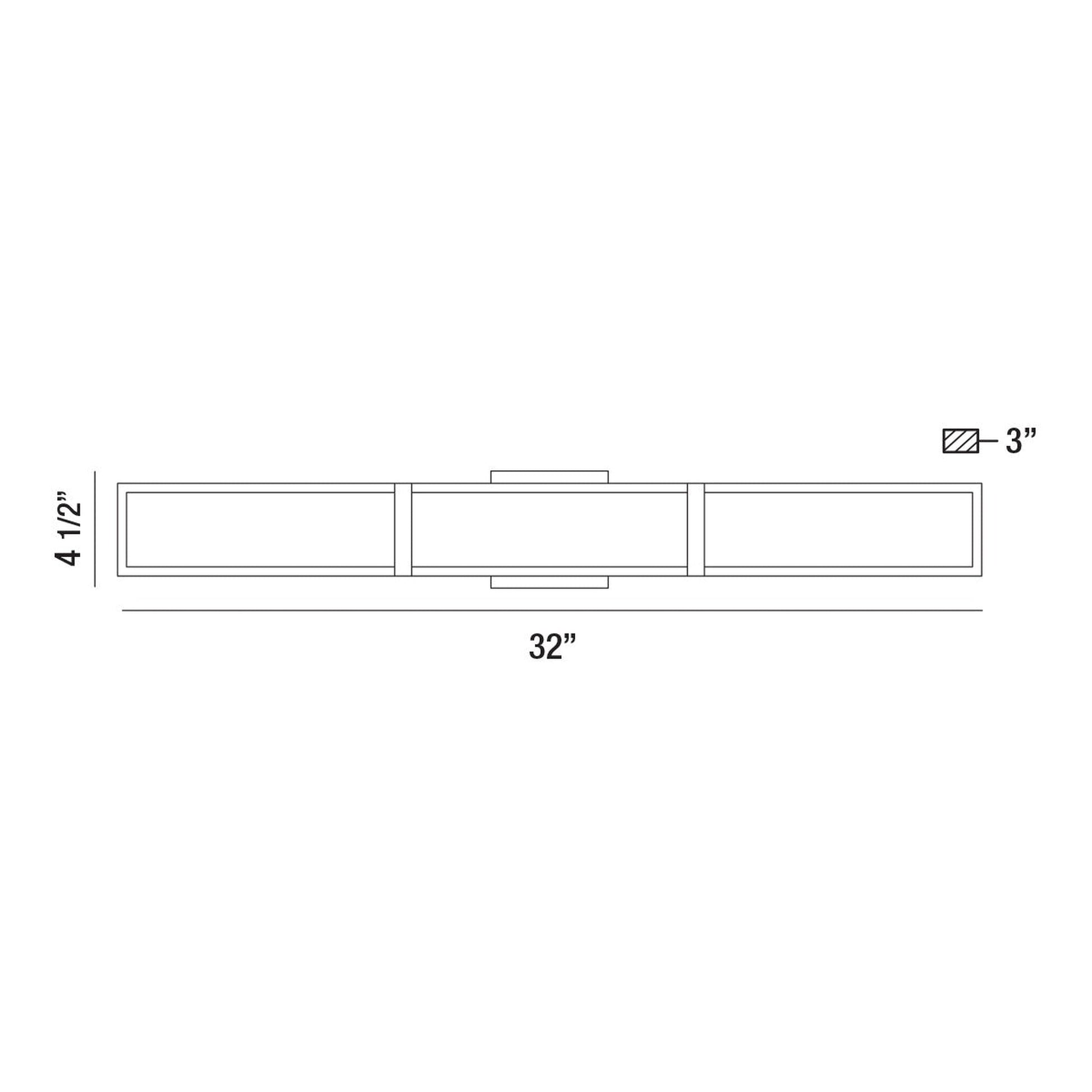 Eurofase Lighting Gerrard 32" Dimmable Integrated LED Chrome Wall Sconce With Opal White Glass Shade