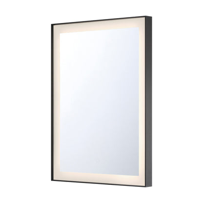 Eurofase Lighting Lenora 22" x 30" Edge-Lit Integrated LED Rectangular Mirror With Black Aluminum Frame