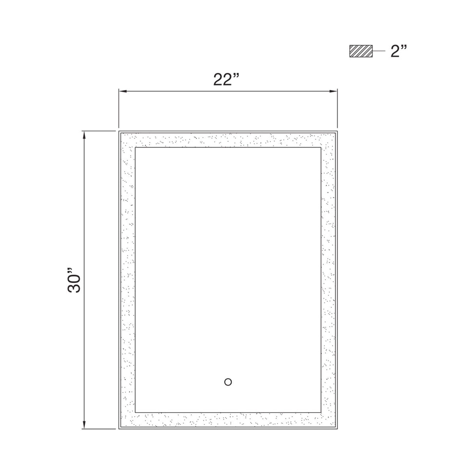 Eurofase Lighting Lenora 22" x 30" Edge-Lit Integrated LED Rectangular Mirror With Black Aluminum Frame