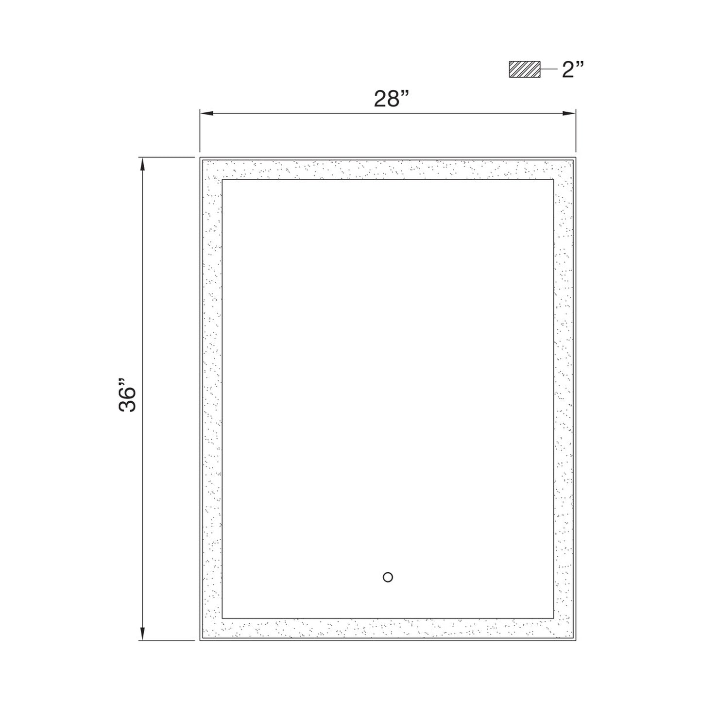 Eurofase Lighting Lenora 28" x 36" Edge-Lit Integrated LED Rectangular Mirror With Aluminum Frame