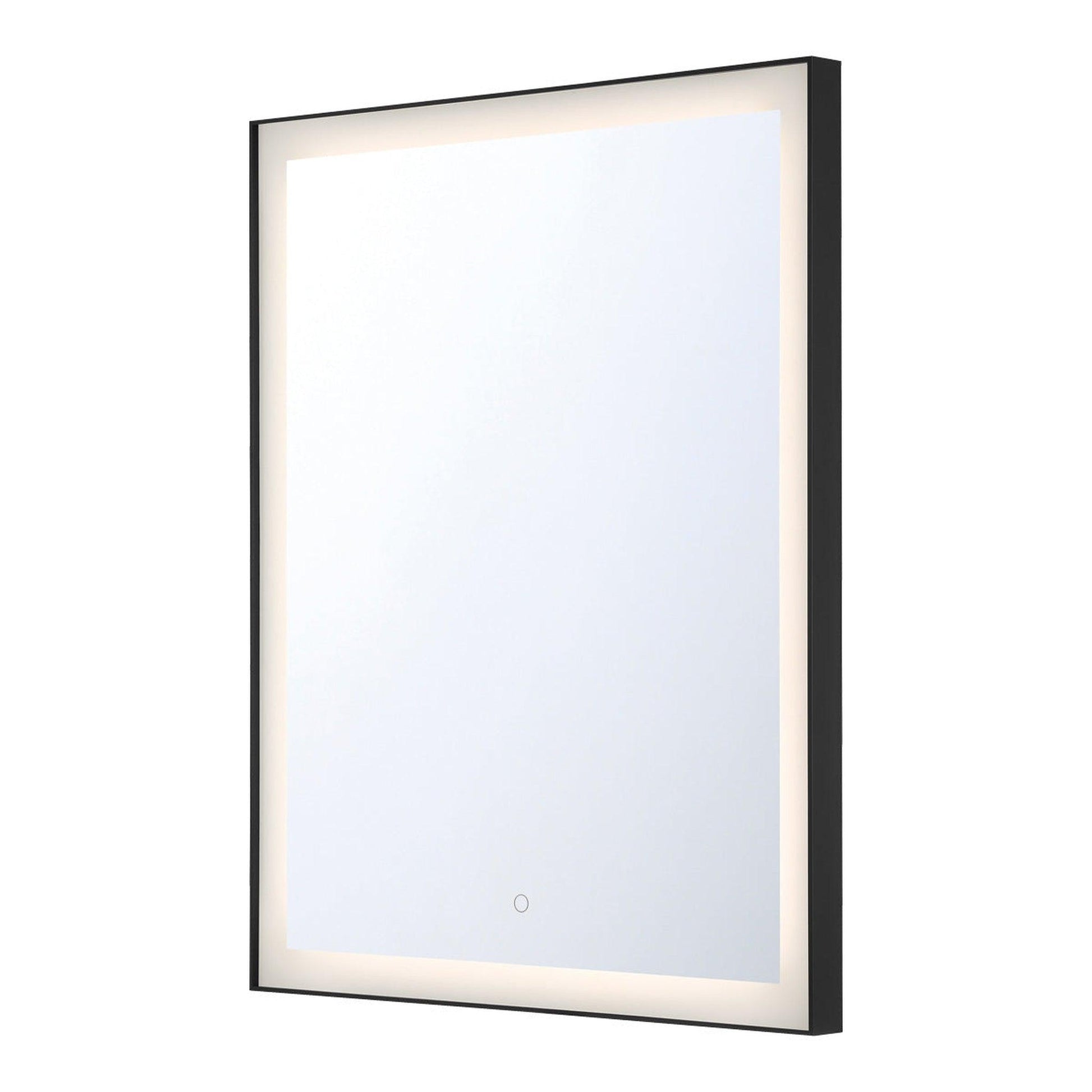 Eurofase Lighting Lenora 28" x 36" Edge-Lit Integrated LED Rectangular Mirror With Black Aluminum Frame