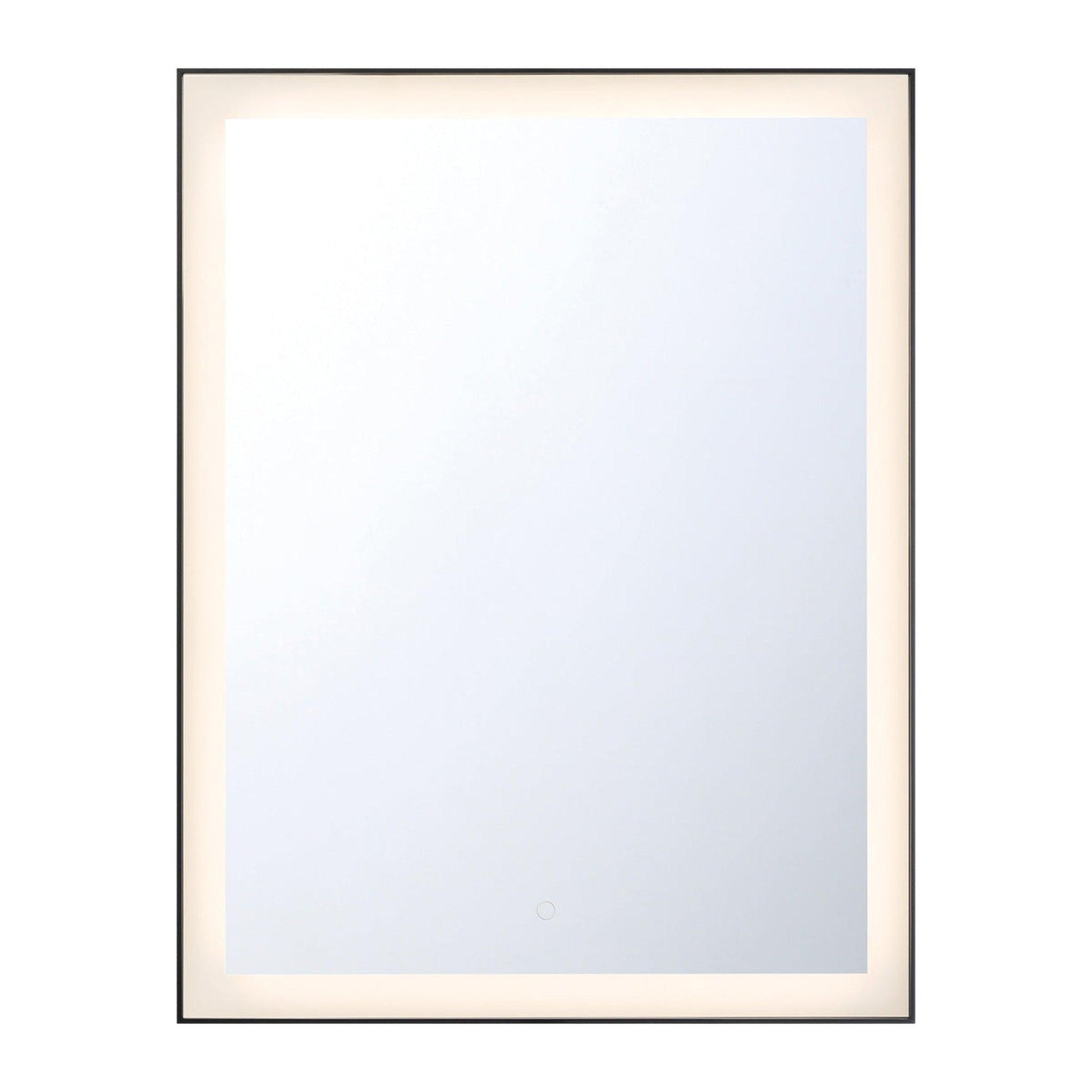 Eurofase Lighting Lenora 28" x 36" Edge-Lit Integrated LED Rectangular Mirror With Black Aluminum Frame