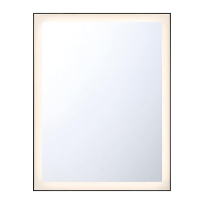 Eurofase Lighting Lenora 28" x 36" Edge-Lit Integrated LED Rectangular Mirror With Black Aluminum Frame