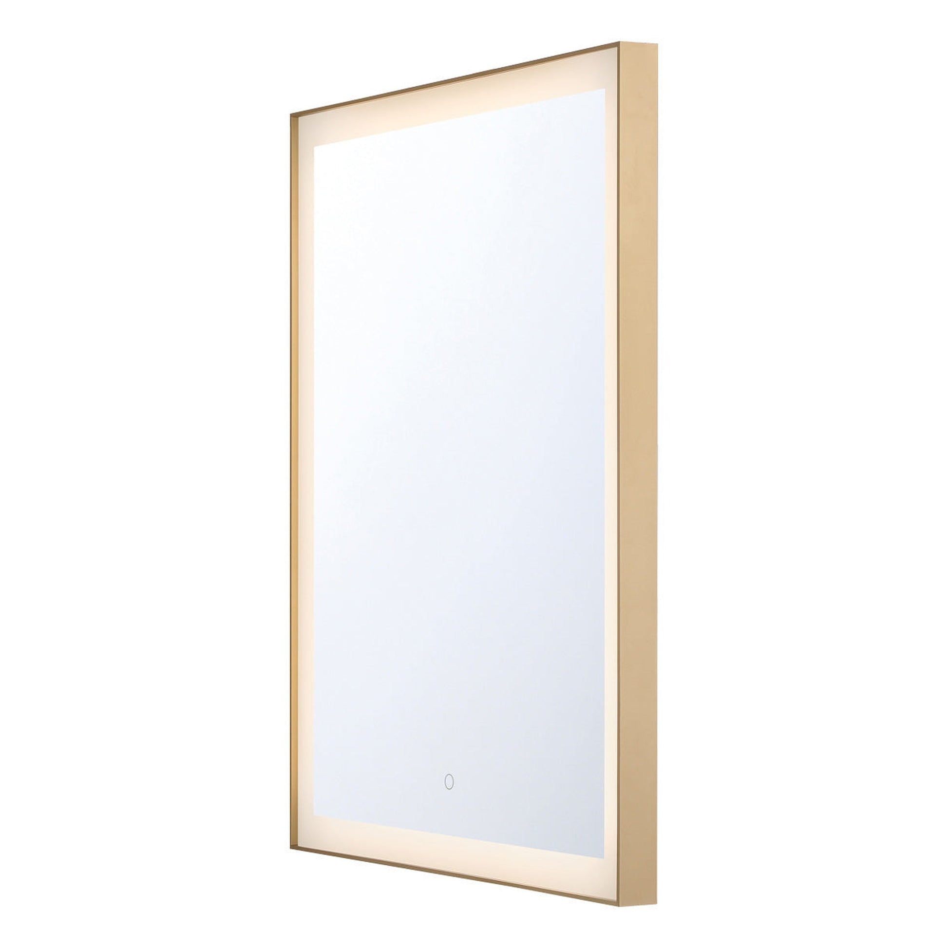 Eurofase Lighting Lenora 28" x 36" Edge-Lit Integrated LED Rectangular Mirror With Gold Aluminum Frame