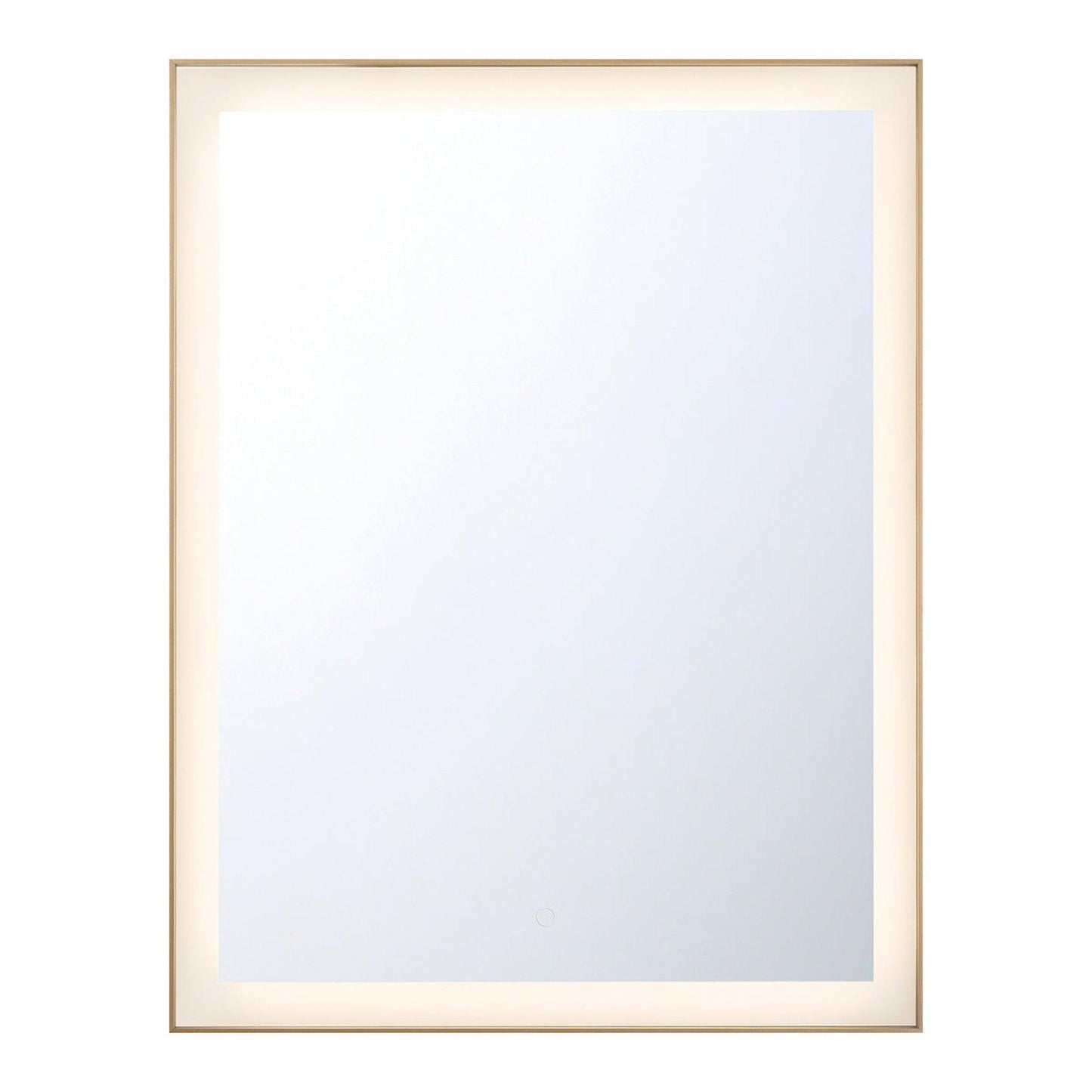 Eurofase Lighting Lenora 28" x 36" Edge-Lit Integrated LED Rectangular Mirror With Gold Aluminum Frame