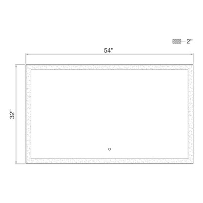 Eurofase Lighting Lenora 54" x 32" Edge-Lit Integrated LED Rectangular Mirror With Black Aluminum Frame