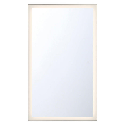 Eurofase Lighting Lenora 54" x 32" Edge-Lit Integrated LED Rectangular Mirror With Black Aluminum Frame