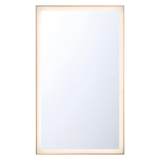 Eurofase Lighting Lenora 54" x 32" Edge-Lit Integrated LED Rectangular Mirror With Gold Aluminum Frame