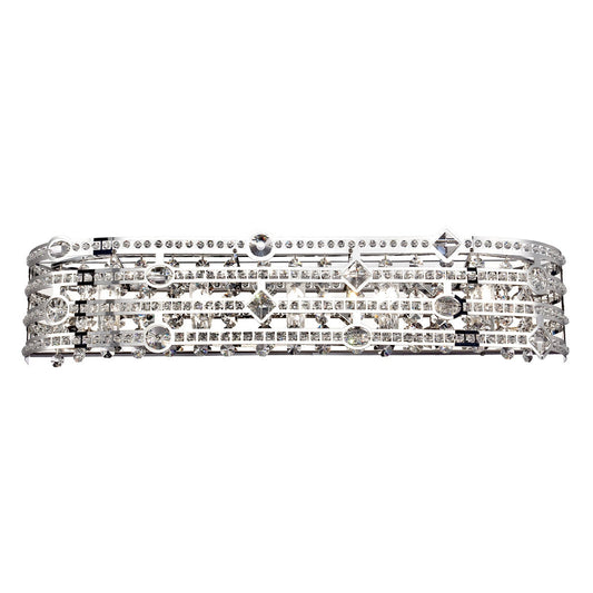 Eurofase Lighting Mica 28" 5-Light Dimmable Halogen Metal Chrome Bath Bar With Crystal Bead Accents