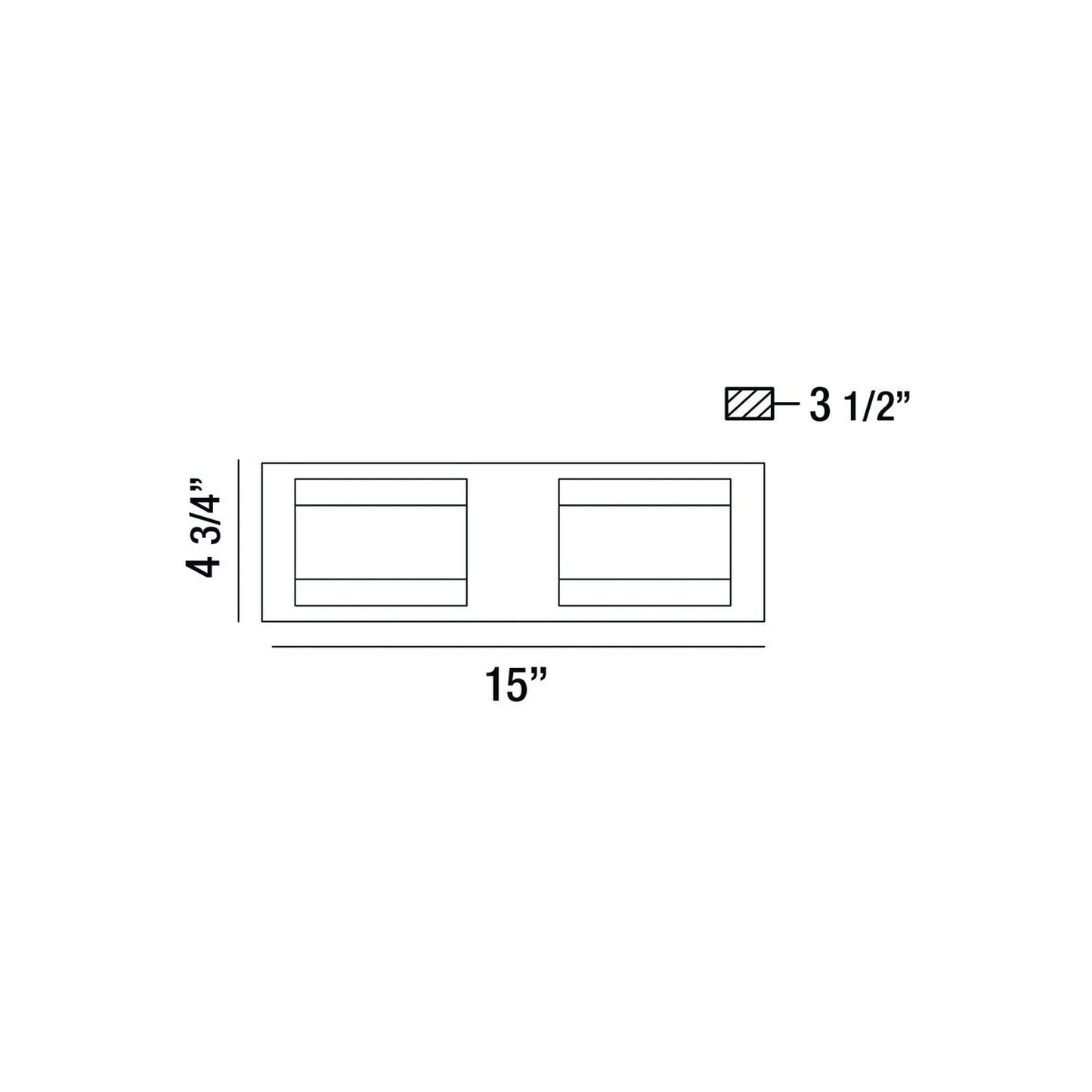 Eurofase Lighting Nelson 15" 2-Light Dimmable Chrome Integrated LED Bath Bar With Pressed Glass Shades