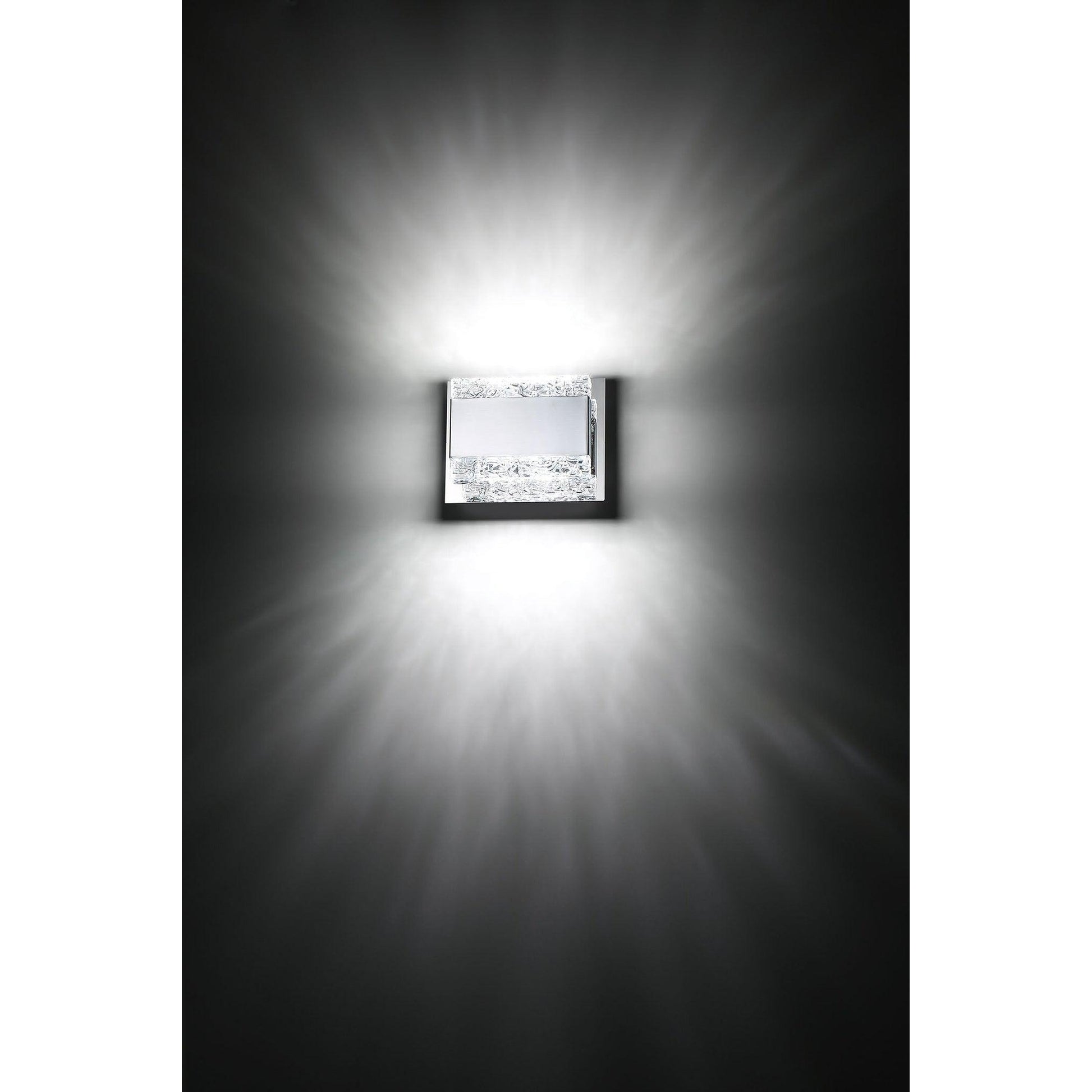 Eurofase Lighting Nelson 6" Dimmable Chrome Integrated LED Wall Sconce With Pressed Glass Shade